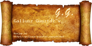 Gallusz Gusztáv névjegykártya